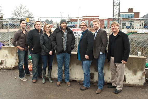 Pictured (L-R): Kevin Lane (BMG), Whit Jeffords (Amylase), Sara Knabe (BMG), Joel Shewmake, Chris Oglesby (BMG), Kos Weaver (BMG), Curt Jones (Amylase Owner) 