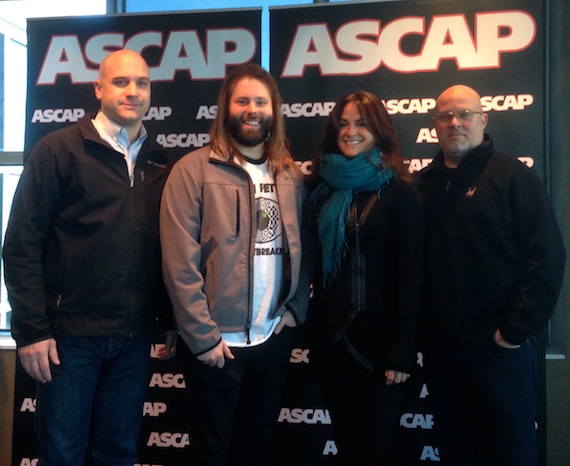 Pictured (L-R): ASCAP's Robert Filhart, CJ Solar, ASCAP's LeAnn Phelan and Sea Gayle Music's Marc Driskill. Photo by ASCAP's Kele Currier. 