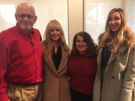 Pictured (L-R): Tim Riley (Tim Riley Syndication Services), Kate Anderton (Lucy Angel), Rosemary Young (Premiere), Emily Anderton (Lucy Angel)