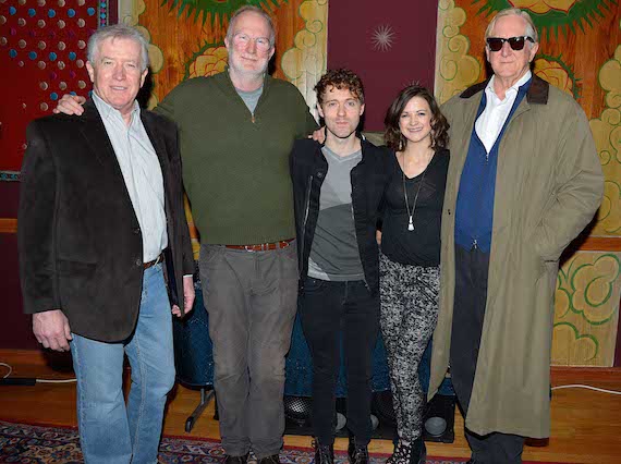 Pictured (L-R) at House of Blues Studio A: Tom Moran (VP of Promotion, I.R.S. Nashville), John Grady (President, I.R.S. Nashville), STRIKING MATCHES (Justin Davis & Sarah Zimmerman), T Bone Burnett (Award-winning Producer) Photo: Jason Davis/Getty Images