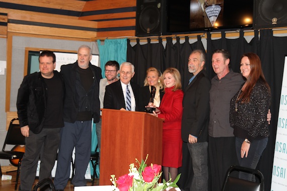 Pictures (L-R): Bobby Tomberlin, David Briggs, Lee Thomas Miller, Harry Chapman, LaRawn Scaife Rhea, Honoree Marsha Blackburn, Joe Scaife, Bart Herbison, Lisa Ramsey