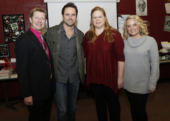 Pictured (L-R): Dr. Gregory Stewart, Nashville School of the Arts Executive Principal; Charles Esten; Kara Kindall, Nashville School of the Arts theater instructor; Tiffany Kerns, CMA Community Outreach Manager.  Photo: Donn Jones/CMA