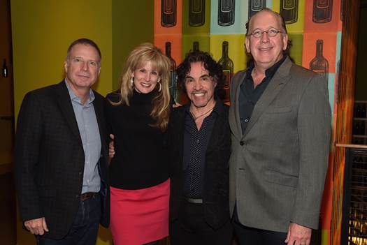 Pictured (L-R): Bill Hearn (President & CEO, EMI Christian Music Group, T.J. Martell Foundation Board Member), Laura Heatherly (CEO, TJ Martell Foundation), John Oates, John Esposito (President & CEO, WMN, T.J. Martell Foundation Board Member)