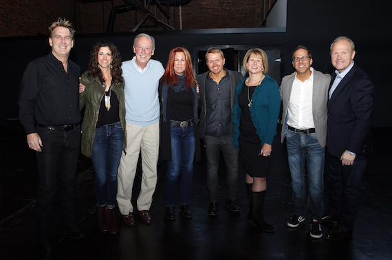 Pictured (L-R): Brian O'Connell, President of Live Nation Country Touring and CMA Membership Committee Chairman; Kerri Edwards, President of KP Entertainment and CMA Board member; Frank Bumstead, Chairman of Flood, Bumstead, McCready & McCarthy and CMA Board Chairman; Victoria Shaw, CMA Artist Relations Committee Chairman; Shane McAnally, CMA Awards and Recognition Committee Vice Chairman; Sara Trahern, CMA Chief Executive Officer; Jon Loba, Executive Vice President of BBR Music Group and CMA Awards and Recognition Committee Chairman; and Troy Tomlinson, President and CEO of Sony/ATV Music Publishing and CMA Board member. Photo: Donn Jones / CMA