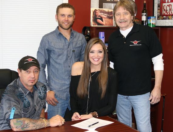 Pictured (L-R): Stafond Seago (Silvercreek Records President/CEO), Kaleb Payne (vice president), Lindsey Cardinale and Steve Pope (vice president).