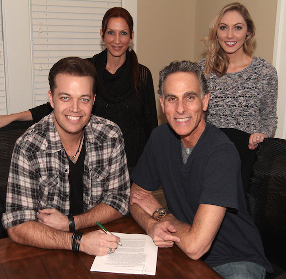 Pictured (L-R): Lucas Hoge, Laura Lynn (Manager), David Ross (President and CEO, Reviver Records) and Amanda French Clark (Sr. Publicist, Webster Public Relations). Photo by: Jeremy Westby