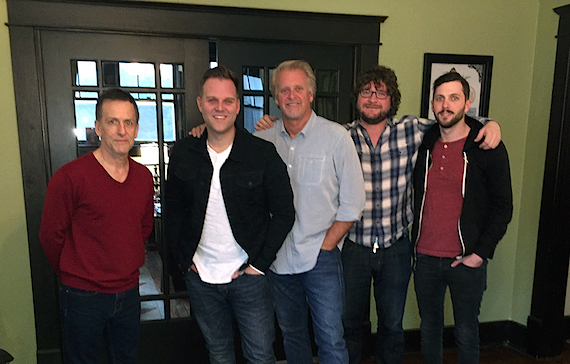 Pictured (L-R): John C. Beiter (Shackelford, Bowen, Zumwalt, & Hayes), Matthew West, Combustion Music's Chris Farren, Chris Van Belkom and Kenley Flynn.