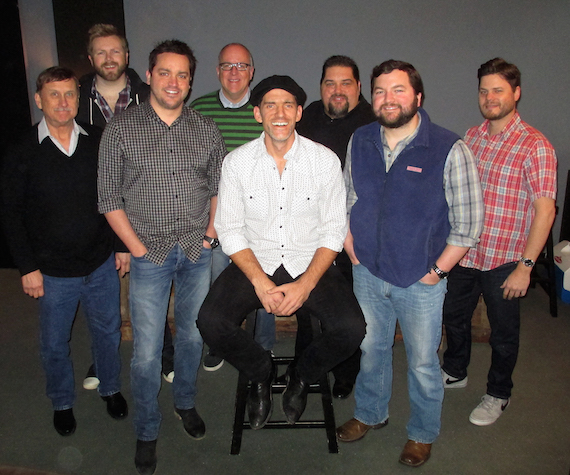 Pictured, back (L-R): Warner Chappells BJ Hill and Phil May, SESACs Tim Fink and Warner Chappells  Matt Michiels. Front, (L-R):  SESACs John Mullins Warner Chappells Travis Carter, Pence and Warner Chappells Blain Rhodes.  