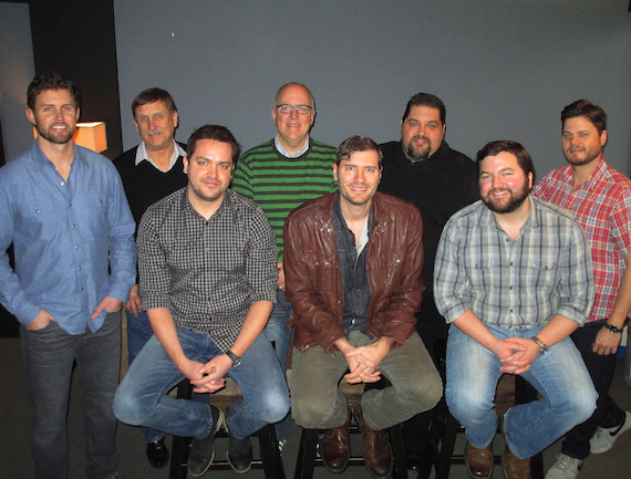 Pictured (L-R) Back: Warner/Chappells Ryan Beuschel, SESACs John Mullins, Warner/Chappells Phil May, SESACs Tim Fink, Warner/Chappells Matt Michiels.Front row, (left to right): Warner/Chappells Travis Carter, Sheets and Warner/Chappells Blain Rhodes.