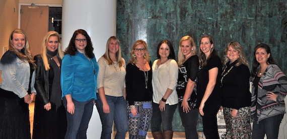 Pictured (L-R): WMBA Vice President Makayla Telfer, WMBA Membership & Marketing Committee Co-Chairs Liz Motley and Jen Sackett, WMBA Events & Education Committee Co-Chair Stacy Scism, CMA's Brandi Simms, WMBA President Alison Toczylowski, WMBA Events & Education Committee Co-Chair Ellen Mundy, WMBA Treasurer Marissa Bond, and WMBA Alumni Committee Co-Chairs Camilla Kleindienst and Trina Lloyd-Weidner 