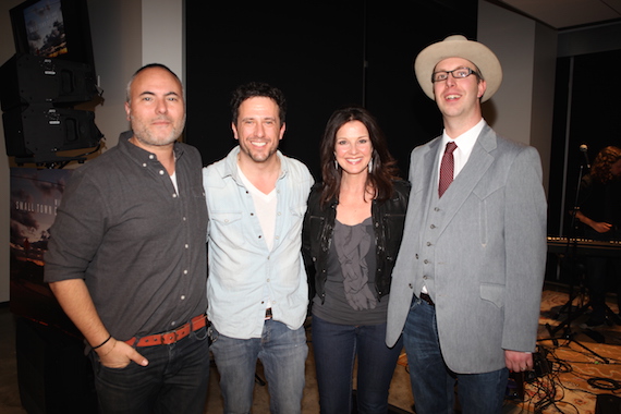 Pictured (L-R): Producer Marshall Altman, Will Hoge, GACs Celebrity Host Nan Kelley and AMP Managements Jordan Powell. Photo: Glen Rose