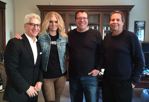 Pictured:  Chris Keaton, Aubrie Layne, Kent Earls (Executive VP/GM UMPG-Nashville) and Bo Goldsen, Atlantic Music/UMPG-Los Angeles