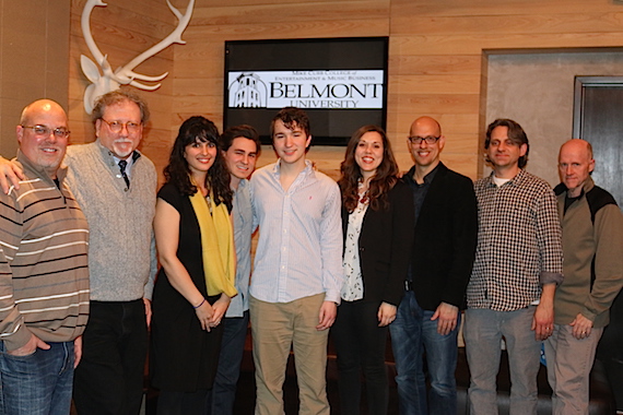 From L to R   Marc Driskill, Executive Director, AIMP Doug Howard, Dean, Mike Curb College of Entertainment & Music Business (CEMB) Sarah Cates, Director of Development & Industry Relations (CEMB) Anthony Manker, Pipeline 4.0   Alex Marsh, Pipeline 4.0 Hanna Seymour, Coordinator of Student Enrichment (CEMB) David Schrieber, Lecturer of Music Business (CEMB) Drew Ramsey, Instructor of Songwriting (CEMB),  James Elliott, Chair of Songwriting (CEMB)