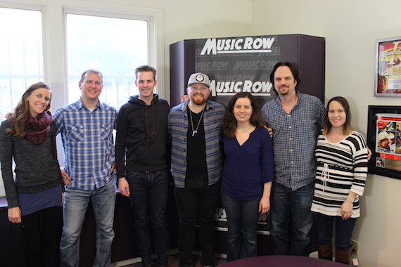 Bryson Jennings visits with MusicRow staffers. Photo: Kelsey Grady