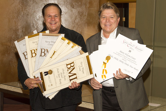 Harry Wayne "KC" Casey and BMI's David Preston. Photo: Jeremy Westby