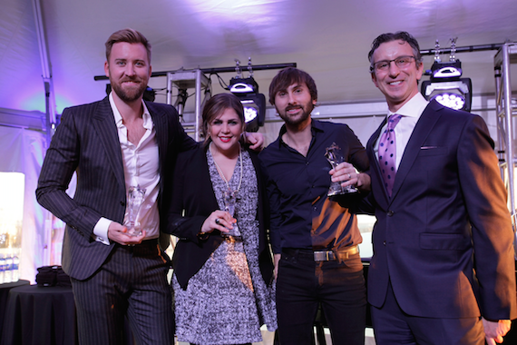 Pictured (L-R): Lady As Charles Kelly, Hillary Scott, Dave Haywood and NMPA CEO David Israelite. 