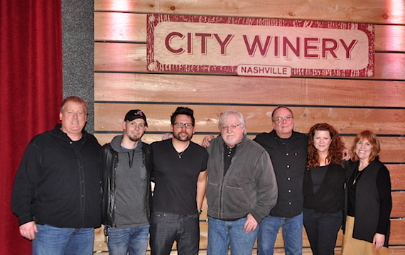 Pictured (L-R): ASCAP's Mike Sistad, Chris Tompkins, Chris DeStefano, Pat Alger, Tony Arata, and NOTES for Education's Julie Meirick and Debi Cali. Photo: ASCAP's Alison Toczylowski. 