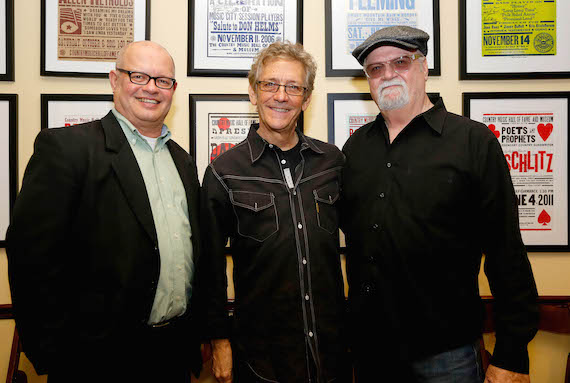 Pictured (L-R0: The Country Music Hall of Fame and Museums Michael McCall, Stegall, and Dont Rock the Jukebox co-writer Roger Murrah. Photo: Donn Jones  