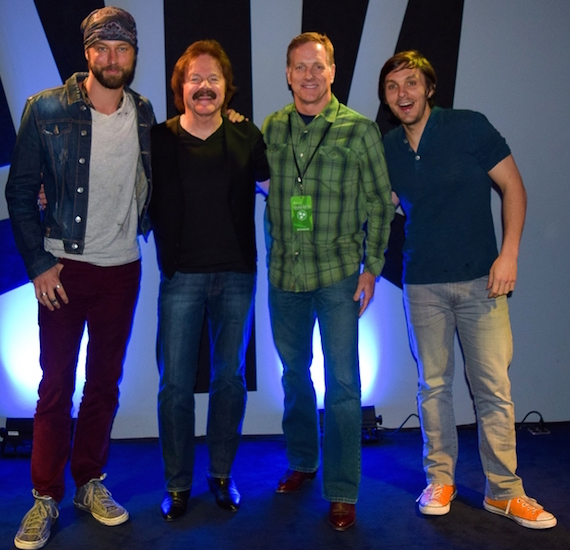 Pictured (L-R): Casey James, Tom Johnston, Regions Bank EVP Jim Schmitz, and Charlie Worsham 