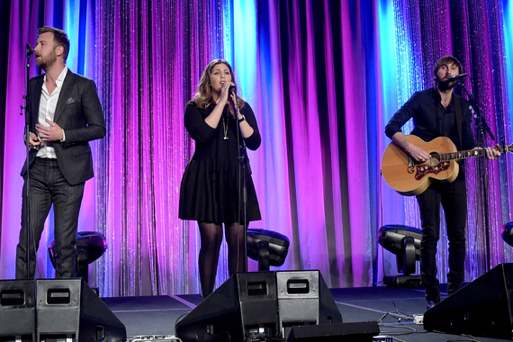 Charles Kelley, Hillary Scott, and Dave Haywood of Lady Antebellum perform at the T.J. Martell Foundation's 7th Annual Nashville Honors Gala.