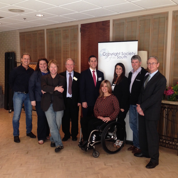 Pictured (L-R): John Barker, Jill Napier, Ted Goldtrhope, Dr. E. Michael Harrington, Tal Dickstein, Jodi Carmichael, Denise Stevens, John Rolfe and Karl Braun. 