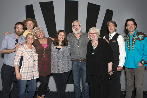 Pictured (L-R): Phil Barton, Liz Rose (front), Wynn Varble (back), Roxie Dean, Tatum Hauck-Allsep (Music Health Alliance Founder), Rivers Rutherford, Sandy Knox, Richard Leigh, and Peter Cooper. Photo: Beth Gwinn