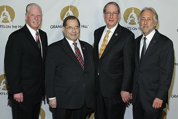 Picture (left to right): SESAC's Pat Collins, Rep. Jerrold Nadler, Rep. Bob Goodlatte and the Recording Academy's Neil Portnow.