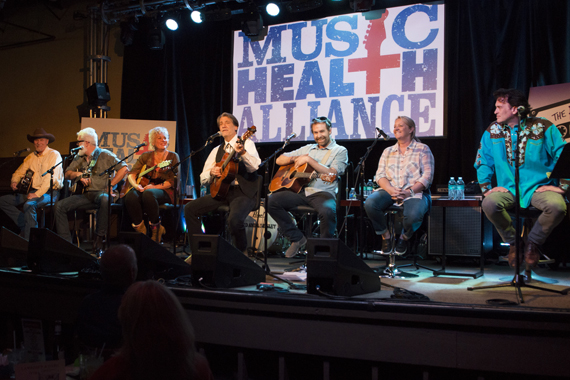 Pictured (L-R): Wynn Varble, Rivers Rutherford, Roxie Dean, Richard Leigh, Phil Barton, Liz Rose, and Peter Cooper. Photo: Beth Gwinn