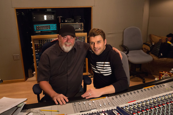 James Stroud (L) and Robby Johnson in the studio.