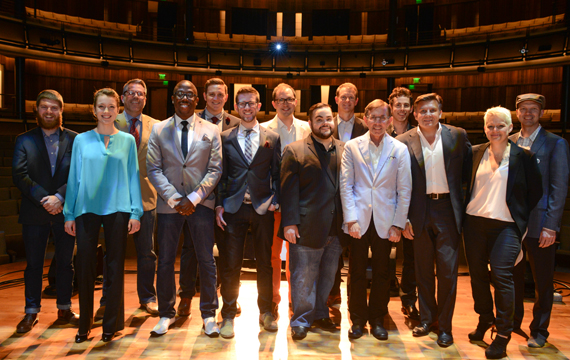 Pictured: (L-R) Zack Terry (Operations Lead, Project Music), Channing Moreland (CEO, EVAmore), Stephen Davis (CEO, Ear.IQ) Marcus Cobb (CEO, Jammber), Robbie Goldsmith (Director, Project Music), Jack McCann (CEO, On the List), Chad Marcum (CEO, VideoBomb), Michael Amburgey (CEO, KaraoQ), Stuart McWhorter (CEO, Nashville Entrepreneur Center), Joe Galante (Chairman of GEO), Sam Brooker (CEO, Remix Hits), Michael Burcham (Founding CEO, Nashville Entrepreneur Center), Heather McBee (Music Industry Lead, Project Music), and Chris McMurtry (CEO, Dart).