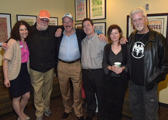 (Pictured, L-R): The Country Music Hall of Fame and Museums Abi Tapia, Charlie Daniels, Bob Wilson, the Country Music Hall of Fame and Museums Michael Gray, music journalist Sylvie Simmons, and Ron Cornelius. Photo: Rick Diamond  