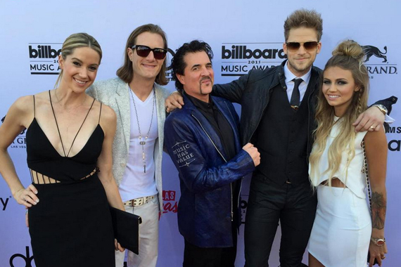 Pictured (L-R): Hayley Stommel, Tyler Hubbard, Scott Borchetta, Brian Kelley, Brittney Marie Cole. Photo: Twitter.