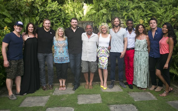 Pictured (l-r):  Jerrod Niemann; Heidi Clarke, Director of Programs for the Sandals Foundation; Logan Mize; Liz Kaiser, Director of Partnership Marketing for Unique Vacations Inc; Chris Young; Sony Music Nashville Sr VP Marketing Paul Barnabee; Cam; Casey James; Jerron Britton, Jamaica Tourist Board Sales Representative; Karen Zacca, Projects Coordinator for the Sandals Foundation; Josh Dorr; and Debbie-Ann White, Sr VP of Public Relations for Unique Vacations Inc. Photo: Katie Kauss