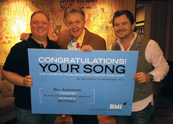 Pictured (L-R): Publicist Kirt Webster, Bill Anderson & Anderson's Manager Lee Willard (Straight 8 Entertainment). 