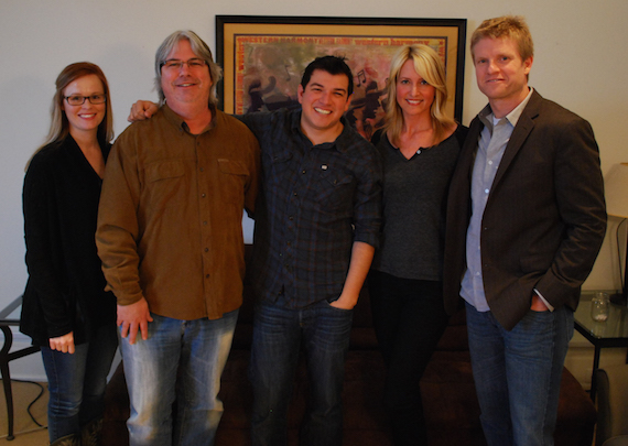 Pictured (L-R): Sarah Knabe (BMG Chrysalis), Chris Oglesby (BMG Chrysalis), Jason Saenz, Stephanie Greene (Gravity Gone Music), Kos Weaver (BMG Chrysalis). 