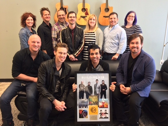 Pictured (Back row, L-R): Nina Woodard, Blaine Barcus, Andrew Patton, Ben Brown,  JoAnna Illingworth, Jimmy Wheeler, Amanda Snyder, Provident Label Group. (Front row, L-R): Aaron Branch, Jason Roy, Jesse Garcia, Michael Anderson, Building 429