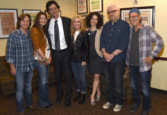 Pictured (L-R): Singer/Songwriters Jeff Hanna and Matraca Berg, Country Music Hall of Fame and Museums Peter Cooper, Singer/Songwriter Kim Carnes, Country Music Hall of Fame and Museums Abi Tapia, and singer/songwriters Billy Panda and Dave Ellingson. Photo: Rick Diamond, Getty Images