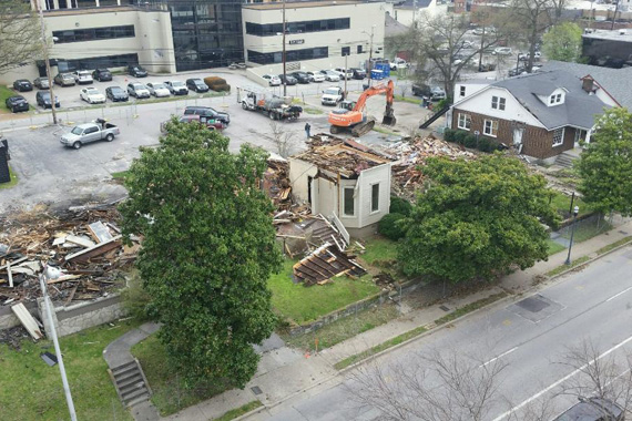 (March 26 & 27, 2015) Demolition on the 17th Ave. block of Music Row (54, 56, 58, 60, 62 and 64 Music Square West). Photo: Victoria Lazarus.