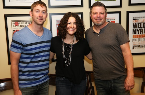 Pictured (L-R): Ashley Gorley, the Country Music Hall of Fame and Museums Abi Tapia, and Rodney Clawson. Photo: Terry Wyatt, Getty Images