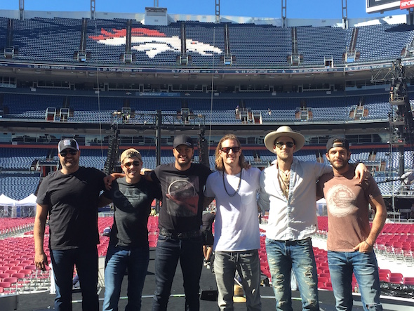 Pictured (L-R) Randy Houser, Dustin Lynch, Luke Bryan, Tyler Hubbard & Brian Kelley of Florida Georgia Line, and Thomas Rhett