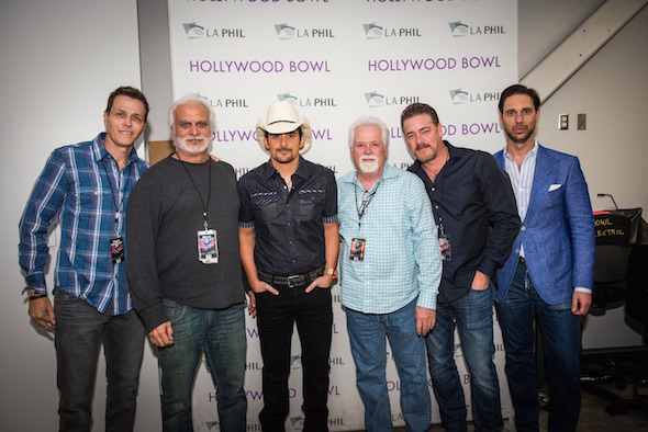 Photo (L-R): Patrick Whitesell, Co-CEO WME; Bill Silva, Andrew Hewitt and Bill Silva Presents; Brad Paisley, Bill Simmons, Paisleys Manager; Rob Beckham, CO-Head Nashville WME; Eric Herz, Live Nation