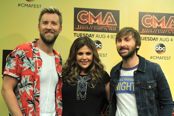 Lady A backstage at LP Field on Friday. Photo: Bev Moser