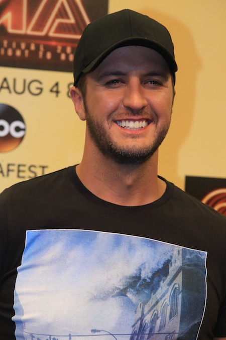 Luke Bryan visits media at LP Field. Photo: Bev Moser