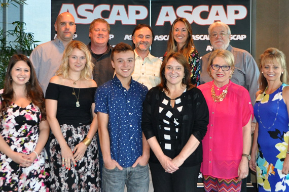 Pictured (front row L-R): ASCAP's Holly Chester and Beth Brinker, Spenser Hyun, US Register of Copyrights Maria Pallante, ASCAP's Suzanne Lee, Kele Currier, (back row L-R) ASCAP's Robert Filhart and Mike Sistad, ASCAP Board member Barry Coburn, ASCAP's Evyn Mustoe and ASCAP EVP of Licensing Vincent Candilora