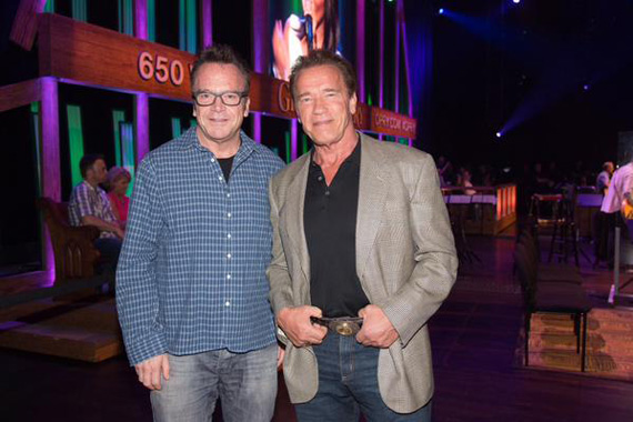 Tom Arnold and Arnold Schwarzenegger