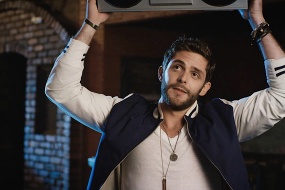 Thomas Rhett in the TK McKamy-directed music video for "Crash and Burn."