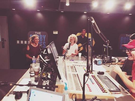 Kelsea Ballerini (L) and Cam (Middle) on The Bobby Bones Show