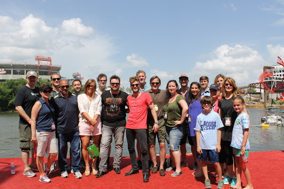 Pictured (L-R) FRONT ROW: Vanessa Parker-Davis (Publicist/Splash! PR), Paul Barnabee (Sony Music SVP Marketing), Lesly Simon (Sony Music VP of Radio Promotions/Arista), Zach Swon, Colton Swon, Mike Craft (Sony Music SVP Finance and Operations), Jennifer Tressler (VEVO, SR. Manager Programming & Industry Relations), Risha  Rodgers (WME), Sarah Westbrook (Sony Music Director of Marketing), Jeri Cooper (Hill Entertainment Group) Luke Cooper and Holland Hill. BACK ROW:  Allen Brown (Sony Music VP, Media & Corporate Communications), Josh Hunter (Hill Entertainment Group), Bob Foglia (Sony Music Marketing and Media Manager), John Sigler (Sony Music Director of National Promotion),  Greg Hill (Hill Entertainment Group), Scott Whitley (Hill Entertainment Group) Will Overton (Droptine Music) and Hilary Thoemke (Hill Entertainment Group) 