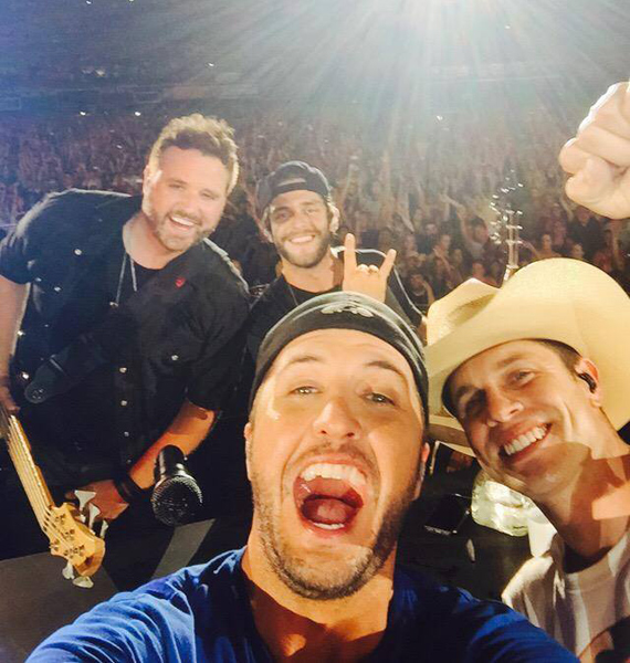 Pictured (L-R): Randy Houser, Thomas Rhett, Luke Bryan and Dustin Lynch. 