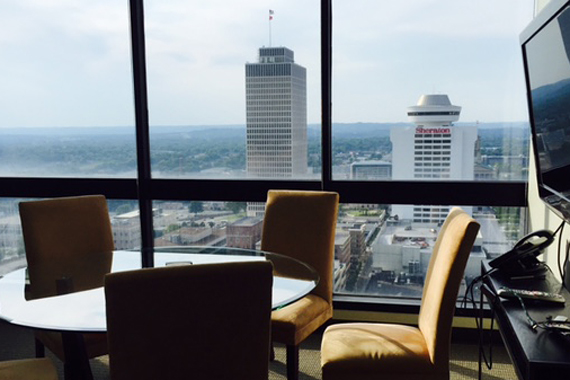 Downtown views from the suite's 26th floor.